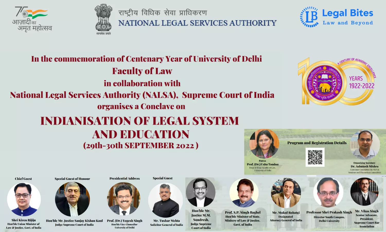 Conclave on Indianisation of Legal System and Education 2022 | Faculty of Law, University of Delhi | NALSA