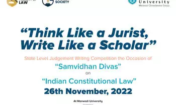 1st State Level Judgement Writing Competition on Indian Constitution 2022 | Legal Aid Society, Faculty of Law, Marwadi University
