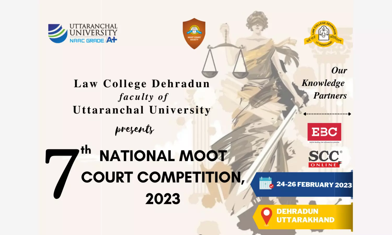 7th National Moot on Constitutional Law by Law College, Dehradun [Feb 24-26; Prizes Worth Rs. 1 L]: Register Now!
