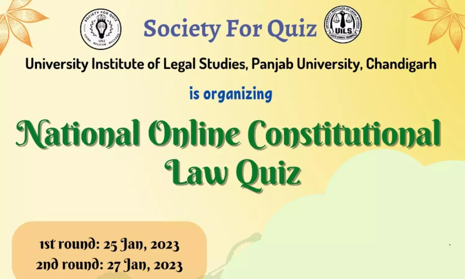 UILS National Quiz Competition on Constitutional Law 2023 | UILS, Panjab University, Chandigarh