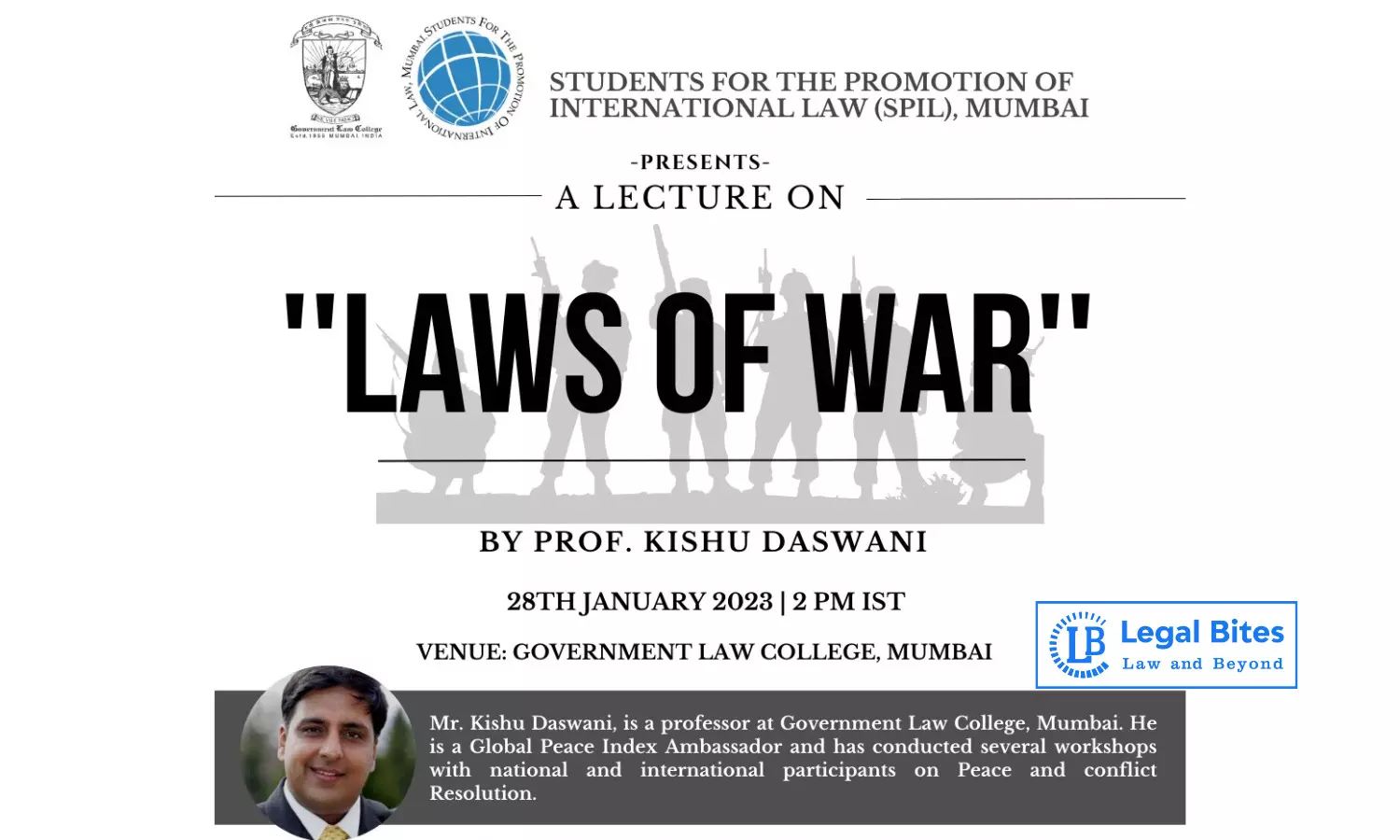 Seminar on Laws of War by Prof. Kishu Daswani | 28th January 2023 | SPIL Mumbai