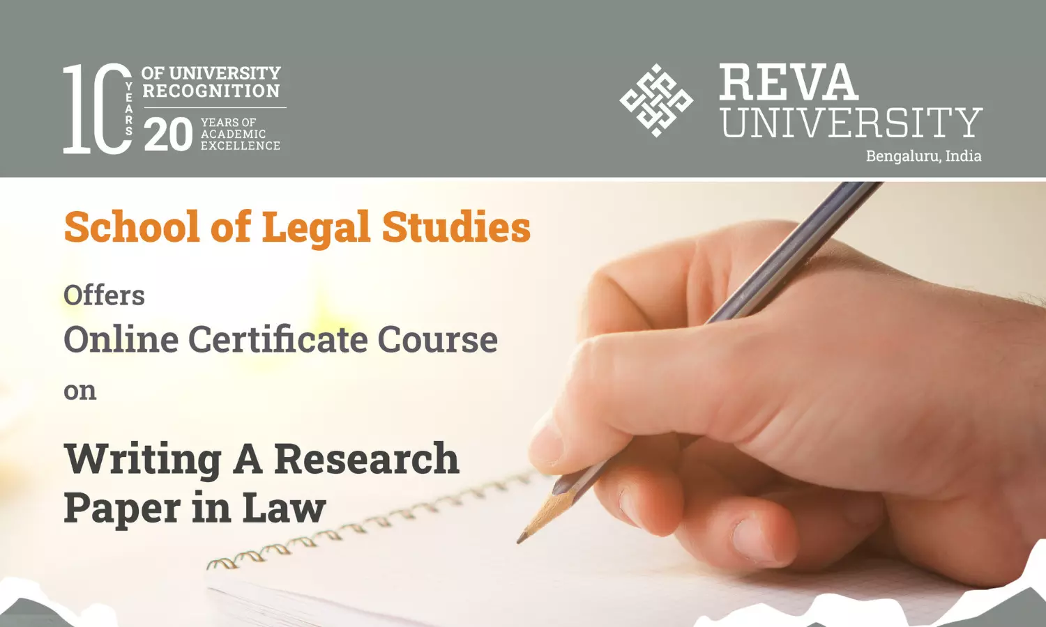 Online Certificate Course on Writing A Research Paper in Law | School of Legal Studies, REVA University | March 1, 2023.