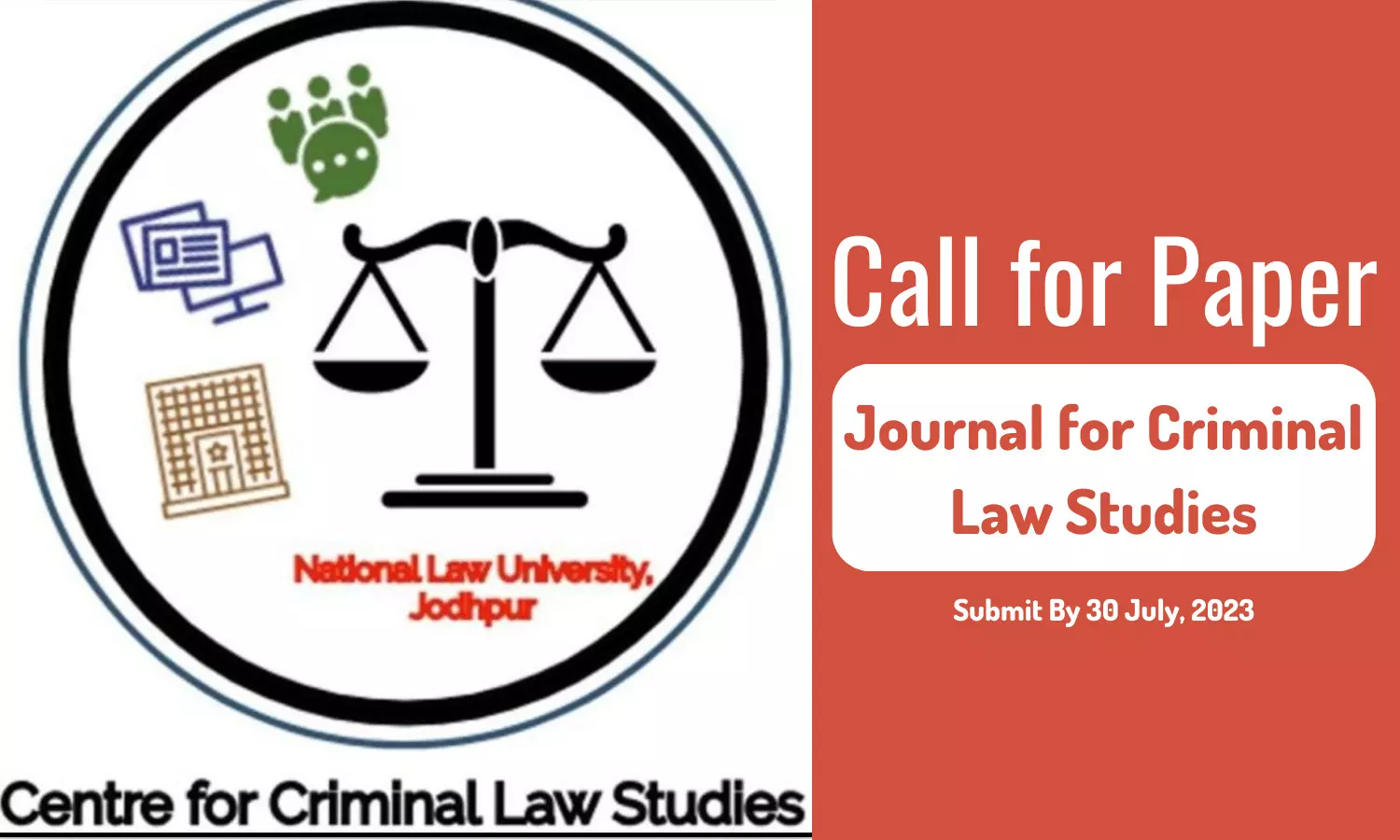Call for Papers | Journal for Criminal Law Studies | NLU, Jodhpur | Submit by July 30, 2023