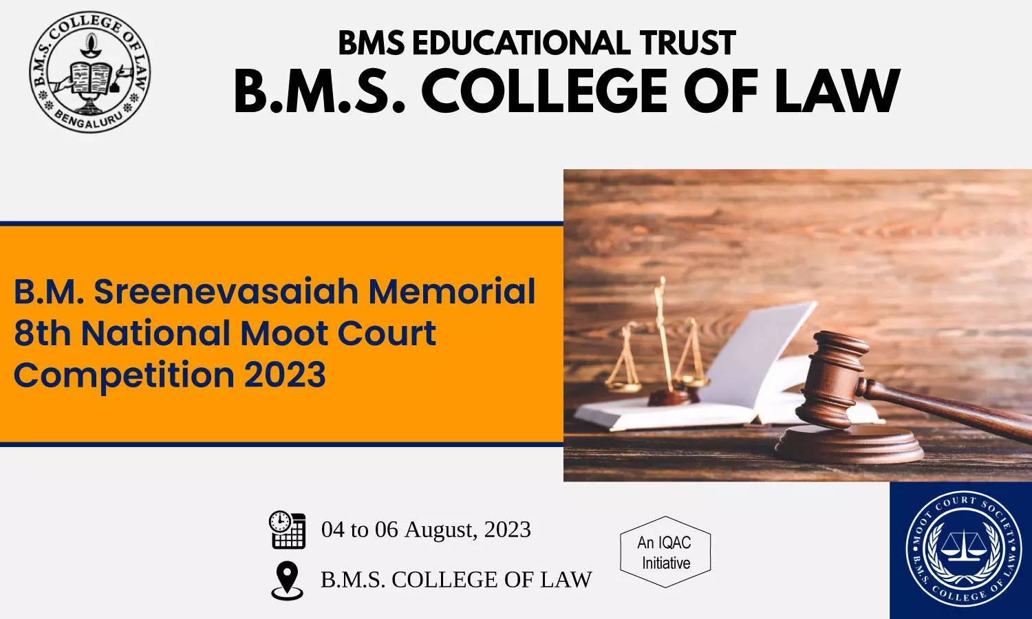 B.M. Sreenevasaiah Memorial 8th National Moot Court Competition 2023