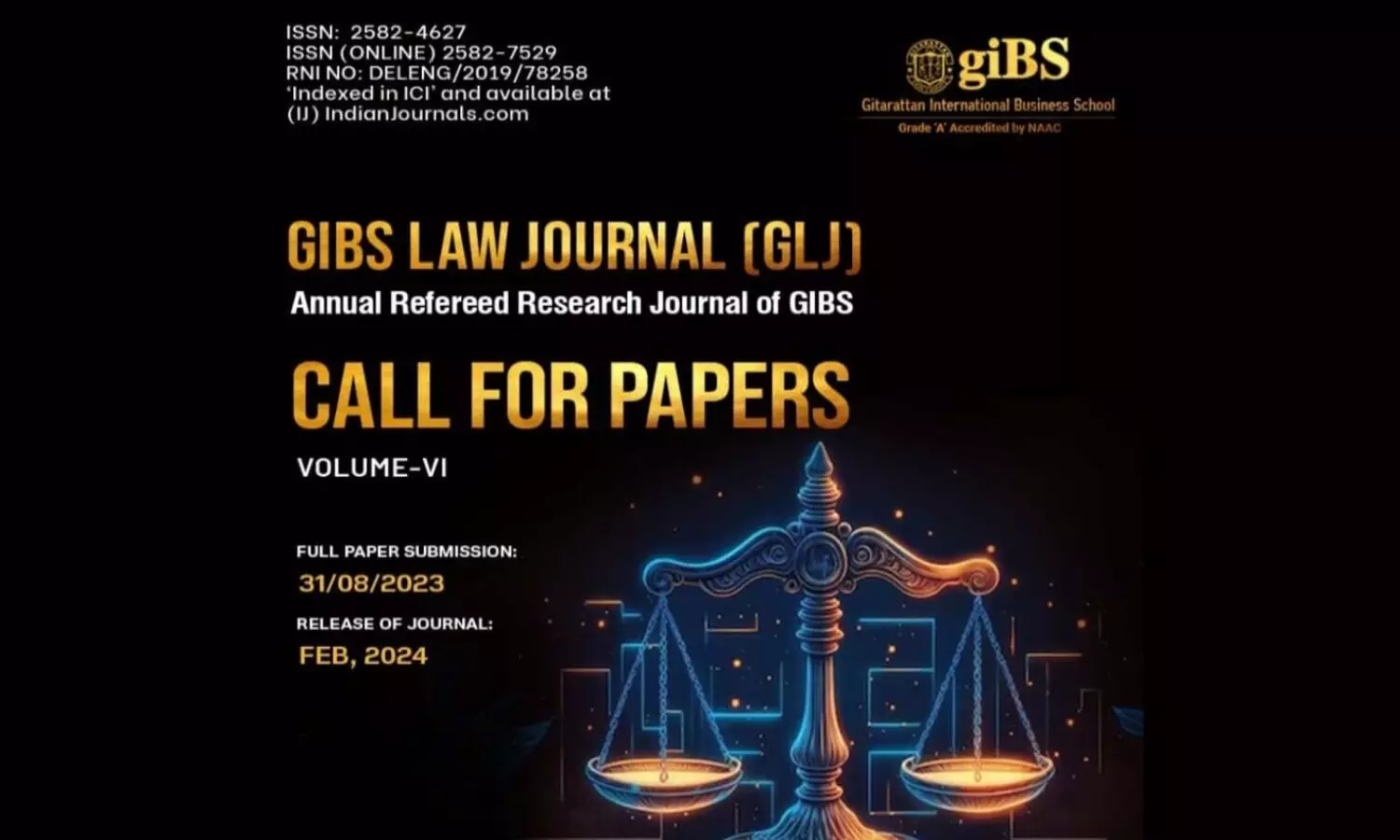 Call for Papers: GIBS Law Journal Volume 6
