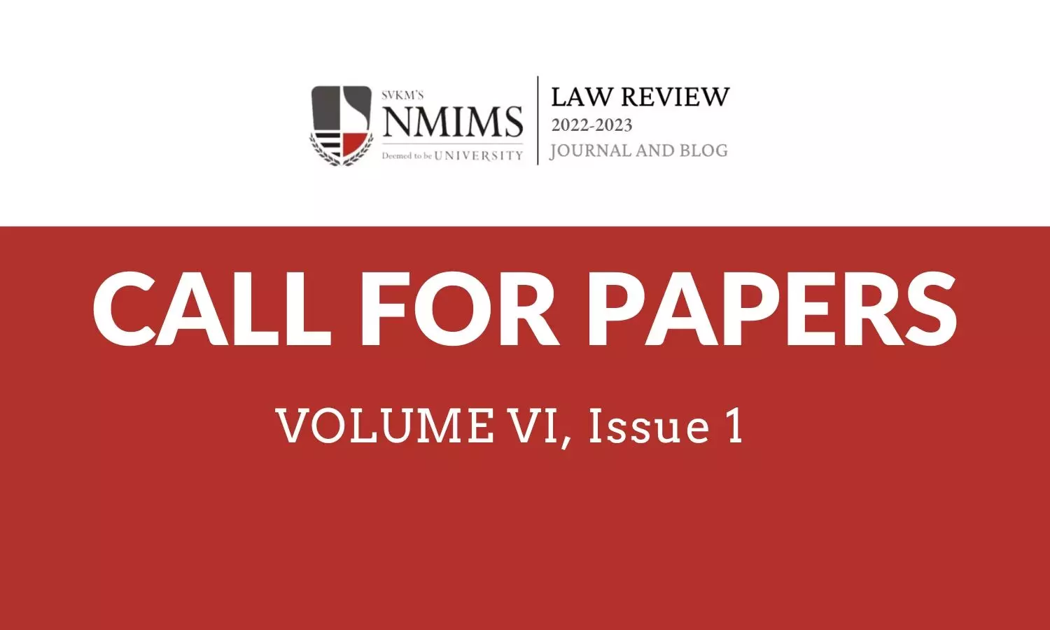 Call for Papers NMIMS Student Law Review Vol VI Issue 1