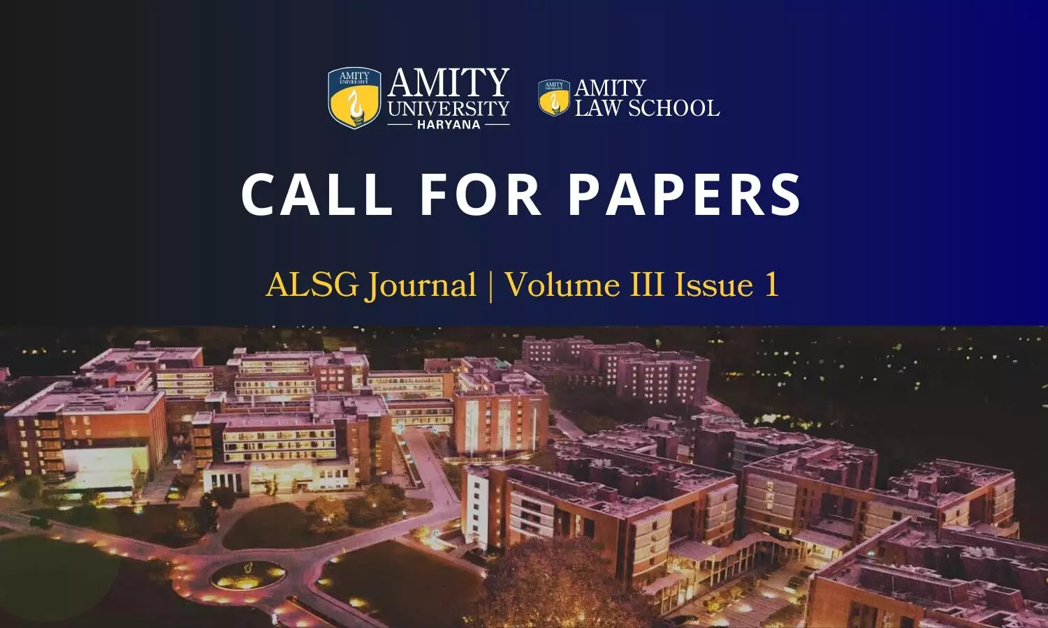 Call for Papers ALSG Law Journal, Volume 3  Amity Law School