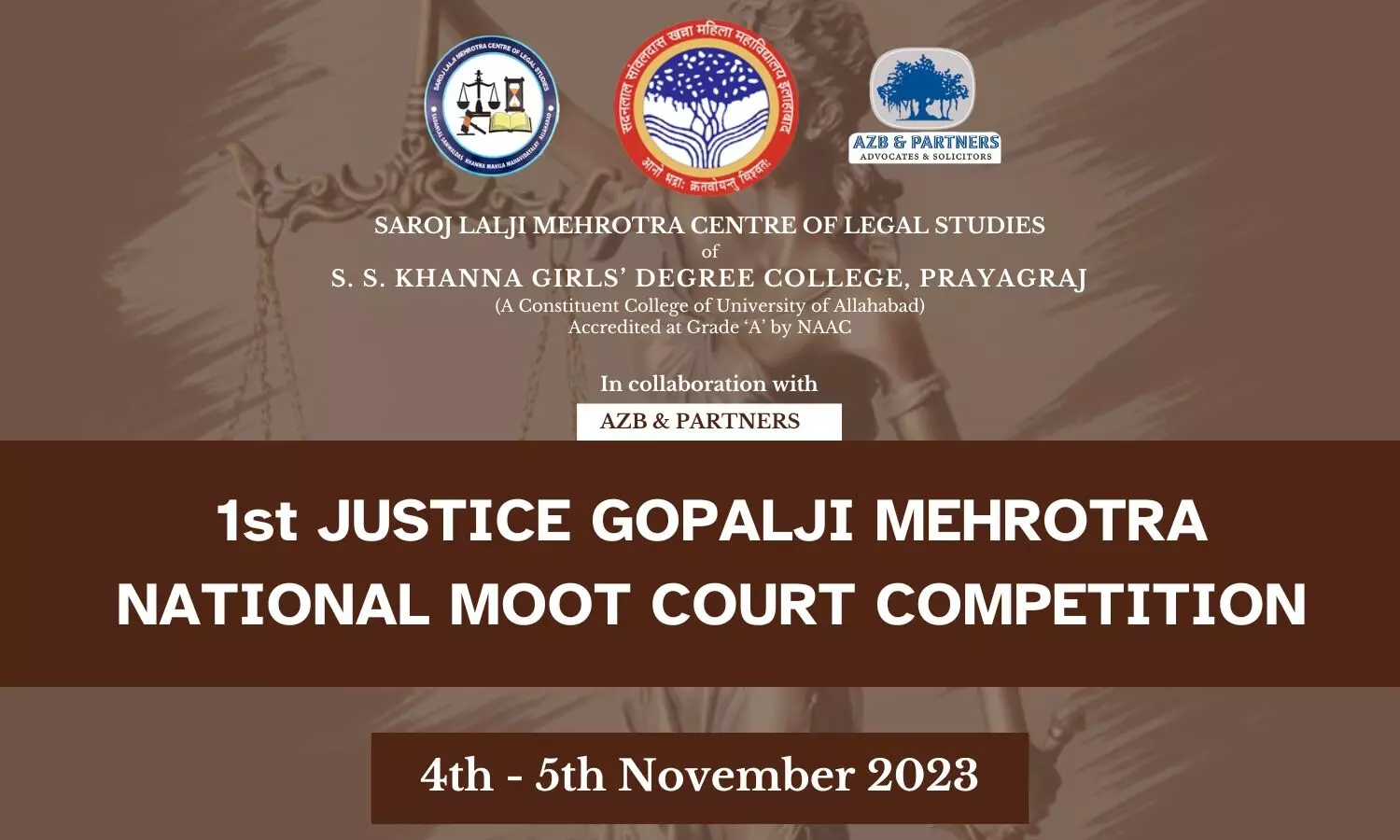 1st Justice Gopalji Mehrotra National Moot Court Competition | SS Khanna Girls Degree College