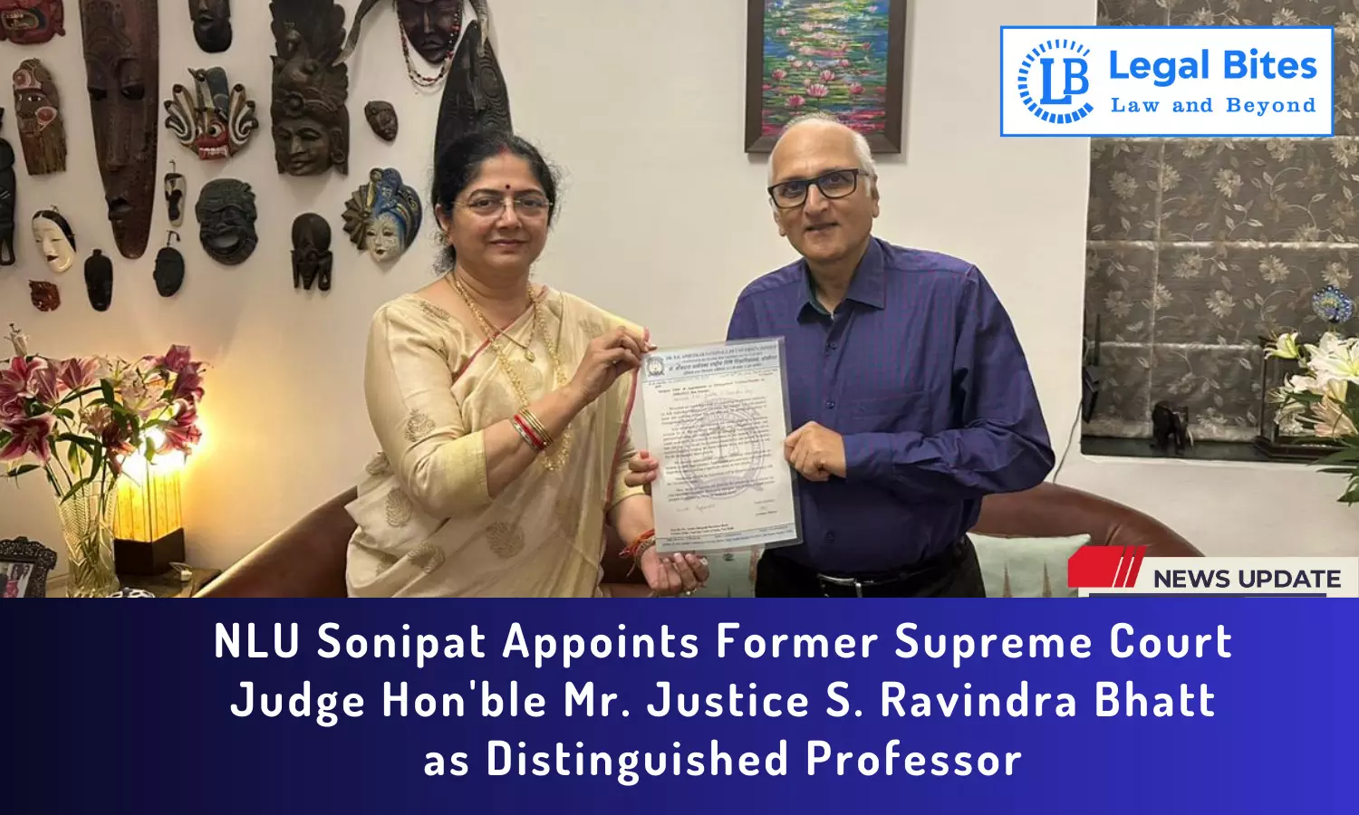 Justice Ravindra Bhatt Appointed Distinguished Professor at Dr. B.R. Ambedkar National Law University, Sonipat