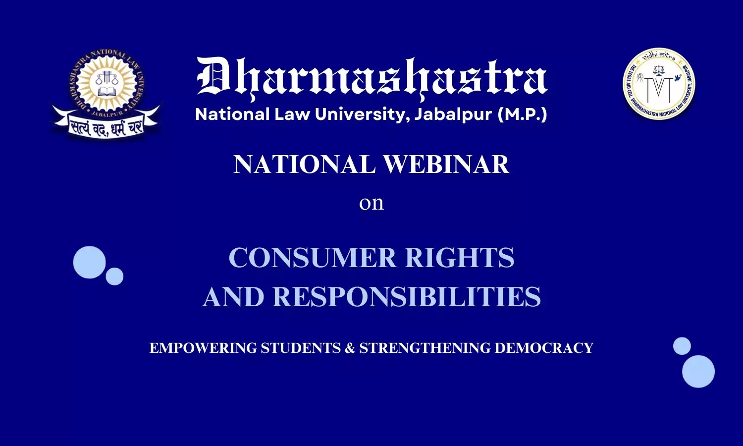 Webinar Consumer Rights and Responsibilities  DNLU Jabalpur