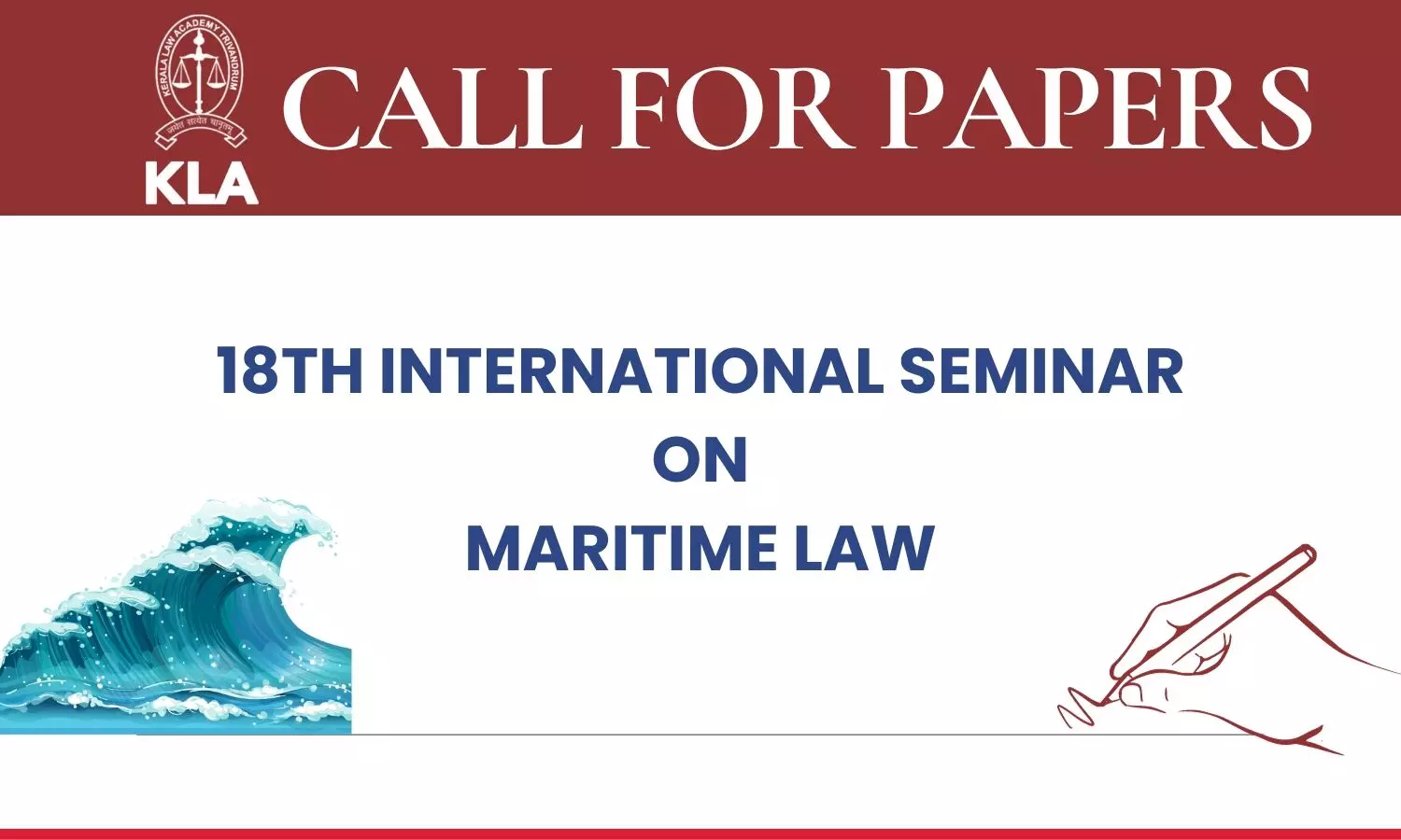 Call for Papers 18th Seminar on Maritime Law  Kerala Law Academy Law College