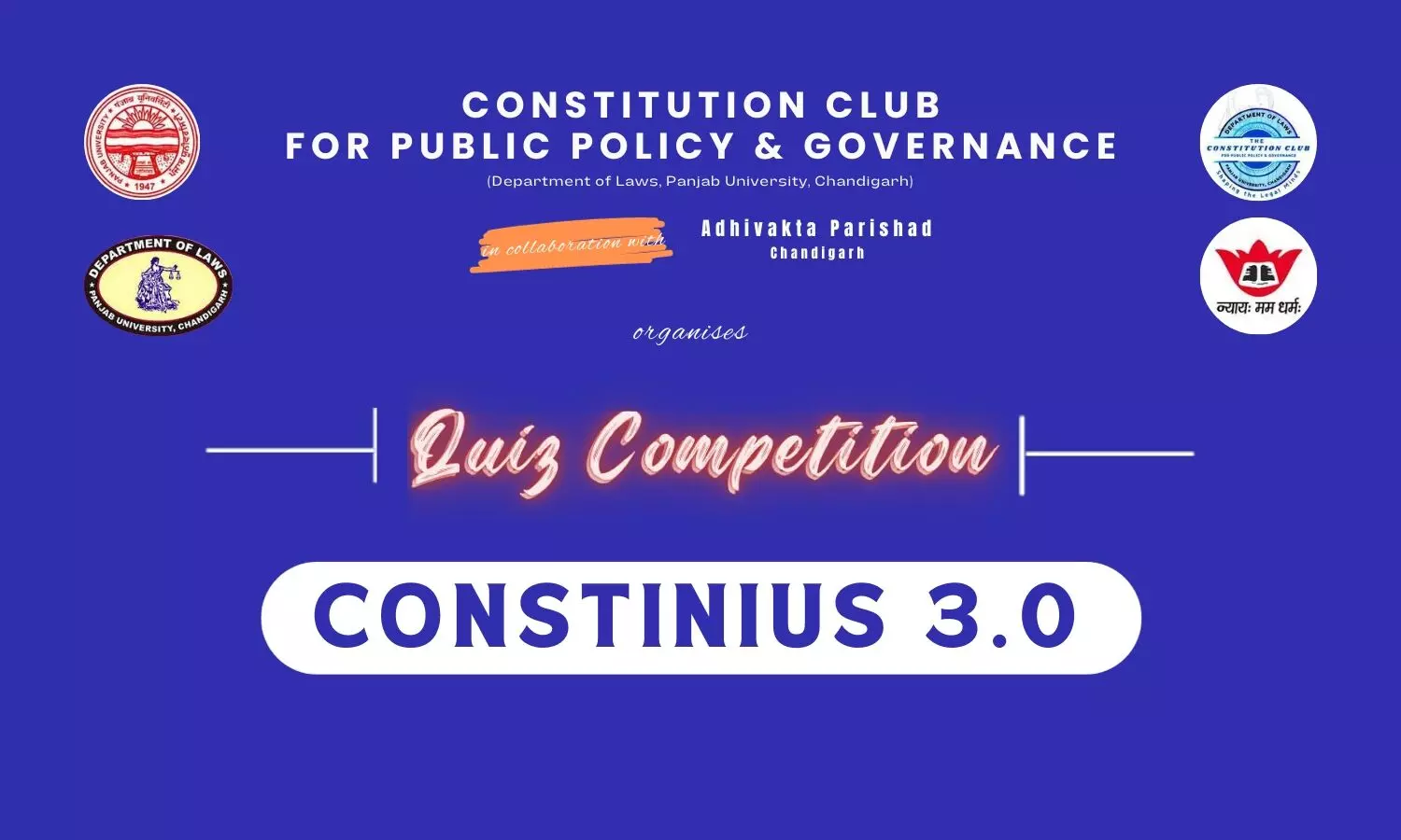 Quiz Competition Constnius 3.0 | Department of Laws, Panjab University