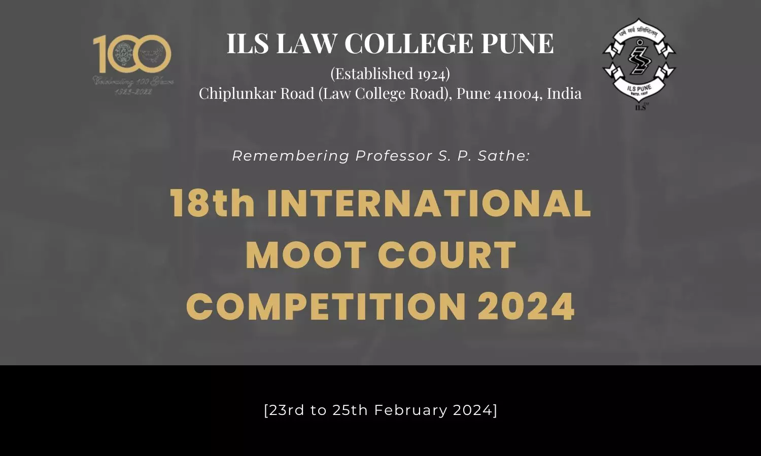 Professor SP Sathe 18th International Moot Court Competition 2024 | ILS Law College Pune