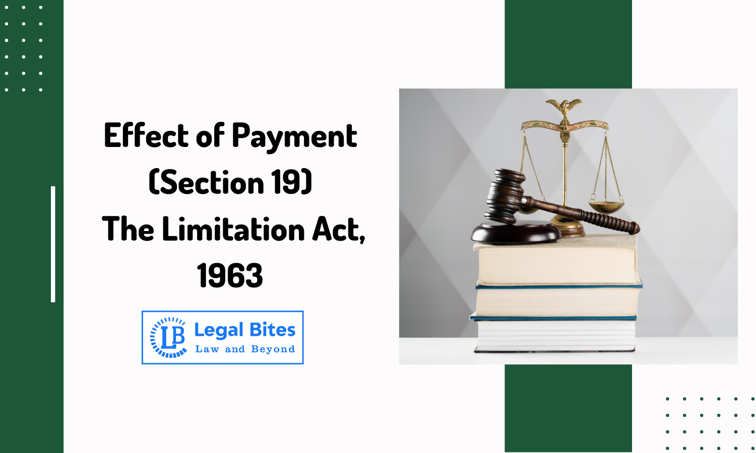 Effect of Payment (Section 19) The Limitation Act, 1963