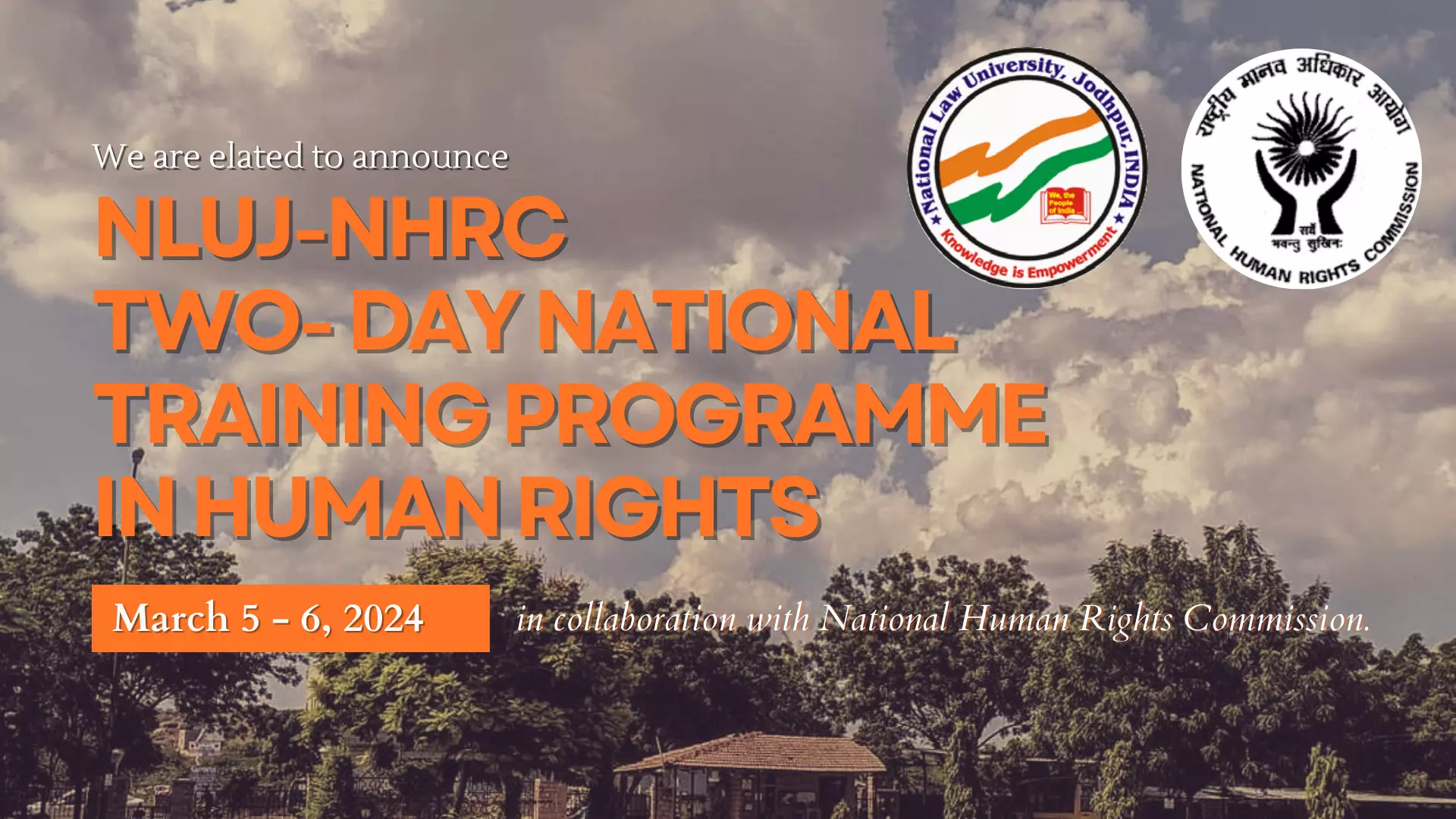 NLUJ-NHRC Two Day National Training Programme in Gender Rights, Digital Rights, and Disability Rights (5-6 March, 2024)