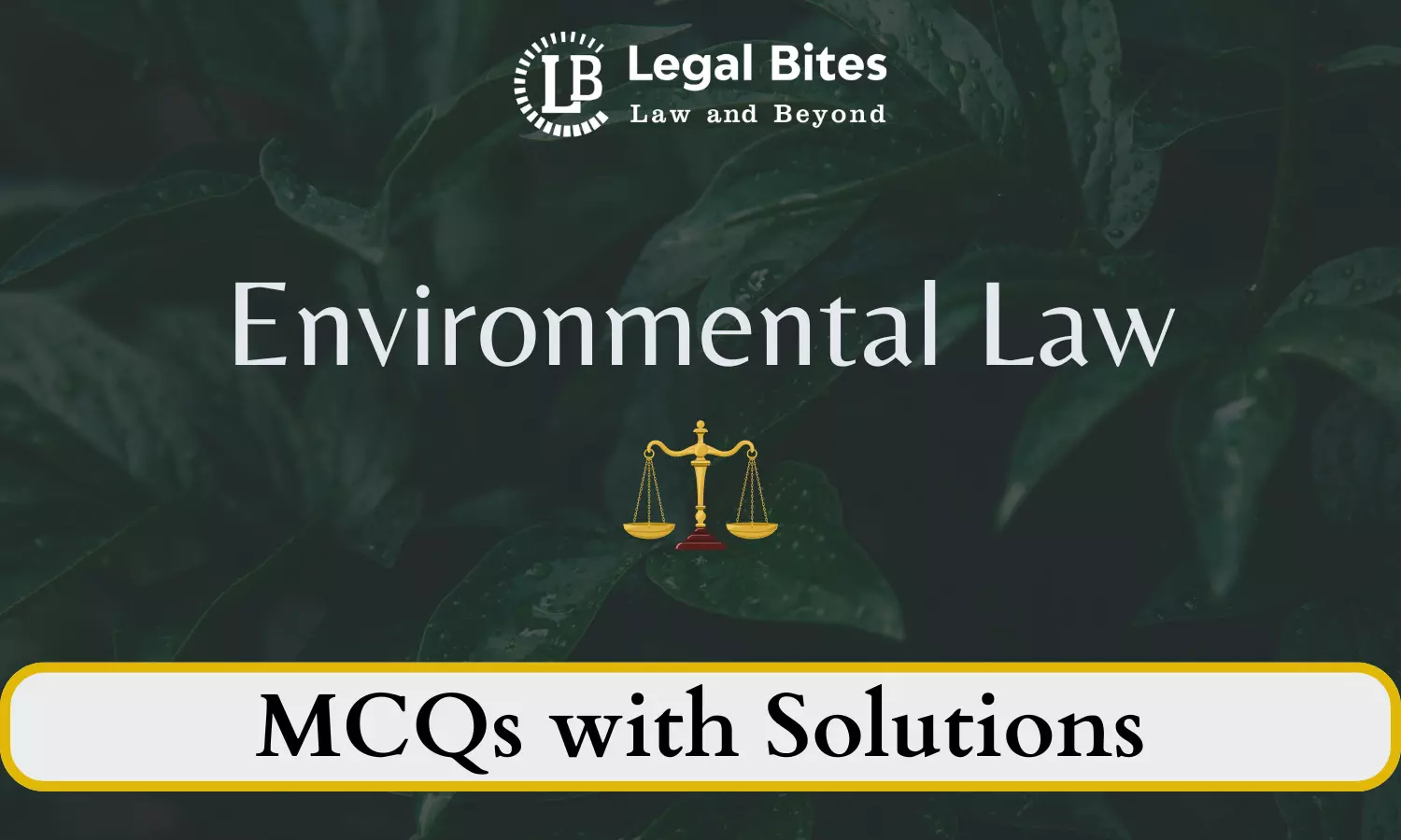 Environmental Law MCQs for Law Aspirants: Solved High-Quality MCQs for Judiciary Prelims