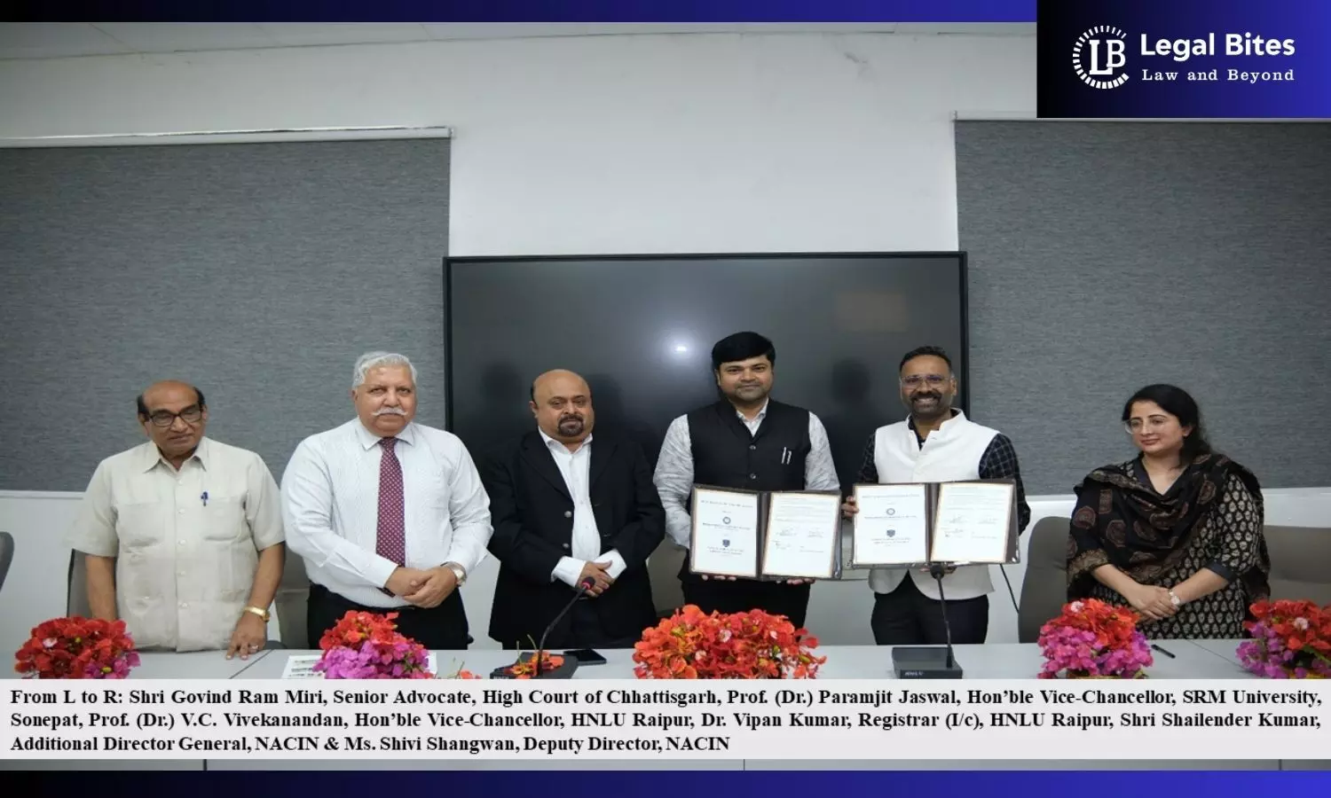HNLU Signs MoU with National Academy of Indirect Taxes and Customs (NACIN)