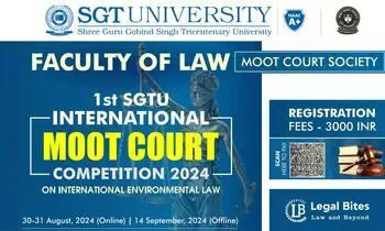 1st SGTU International Moot Court Competition 2024: Register by 20th August 2024 | Faculty of Law at SGT University 1st SGTU International Moot Court Competition 2024: Register by 20th August 2024 | Faculty of Law at SGT University