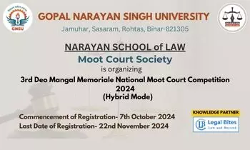 3rd Deo Mangal Memorial National Moot Court Competition by GNSU, Bihar [Prizes worth 73k]