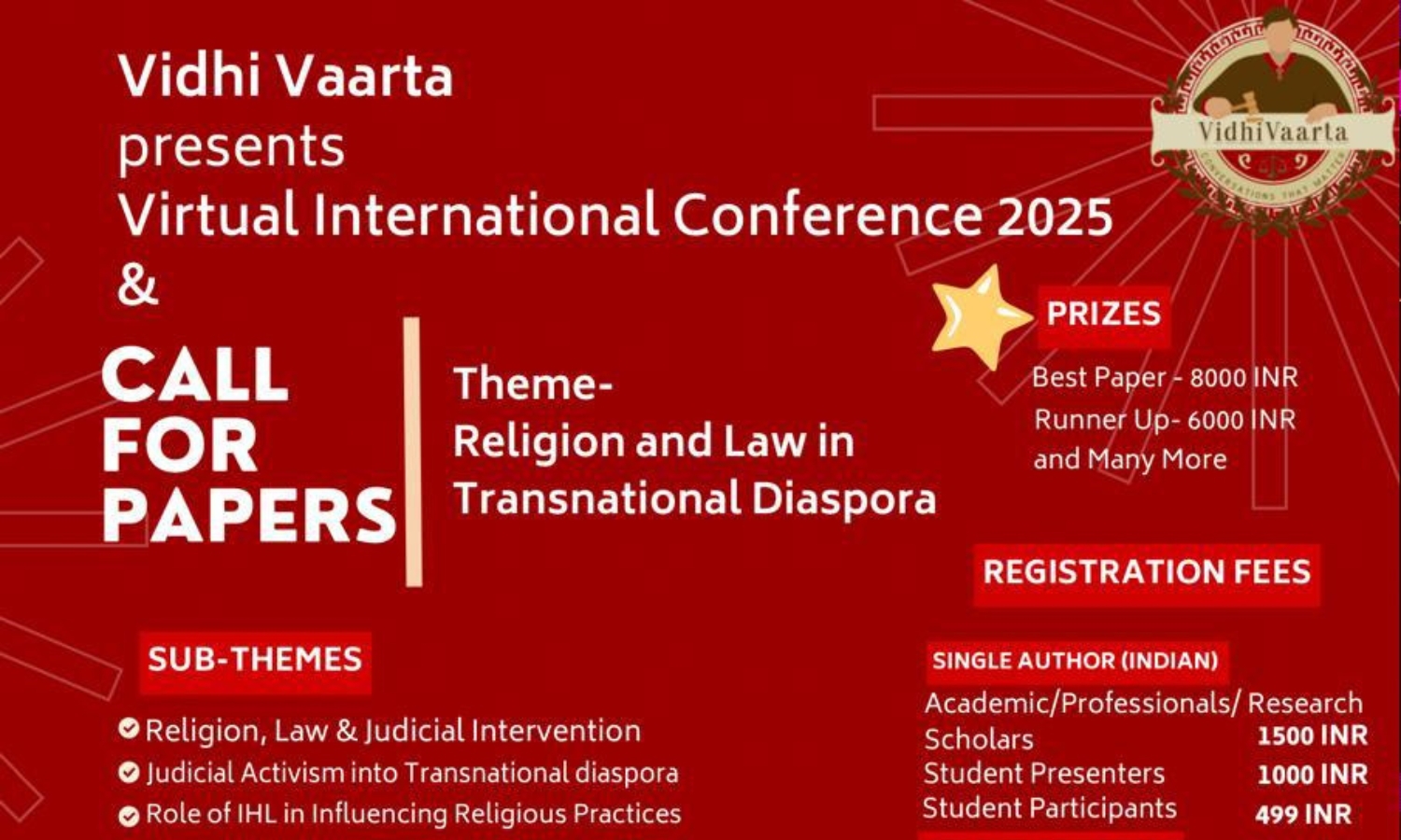 Call For Papers: International Virtual Conference on Religion and Law in Transnational Diaspora | Vidhi Vaarta Call For Papers: International Virtual Conference on Religion and Law in Transnational Diaspora | Vidhi Vaarta