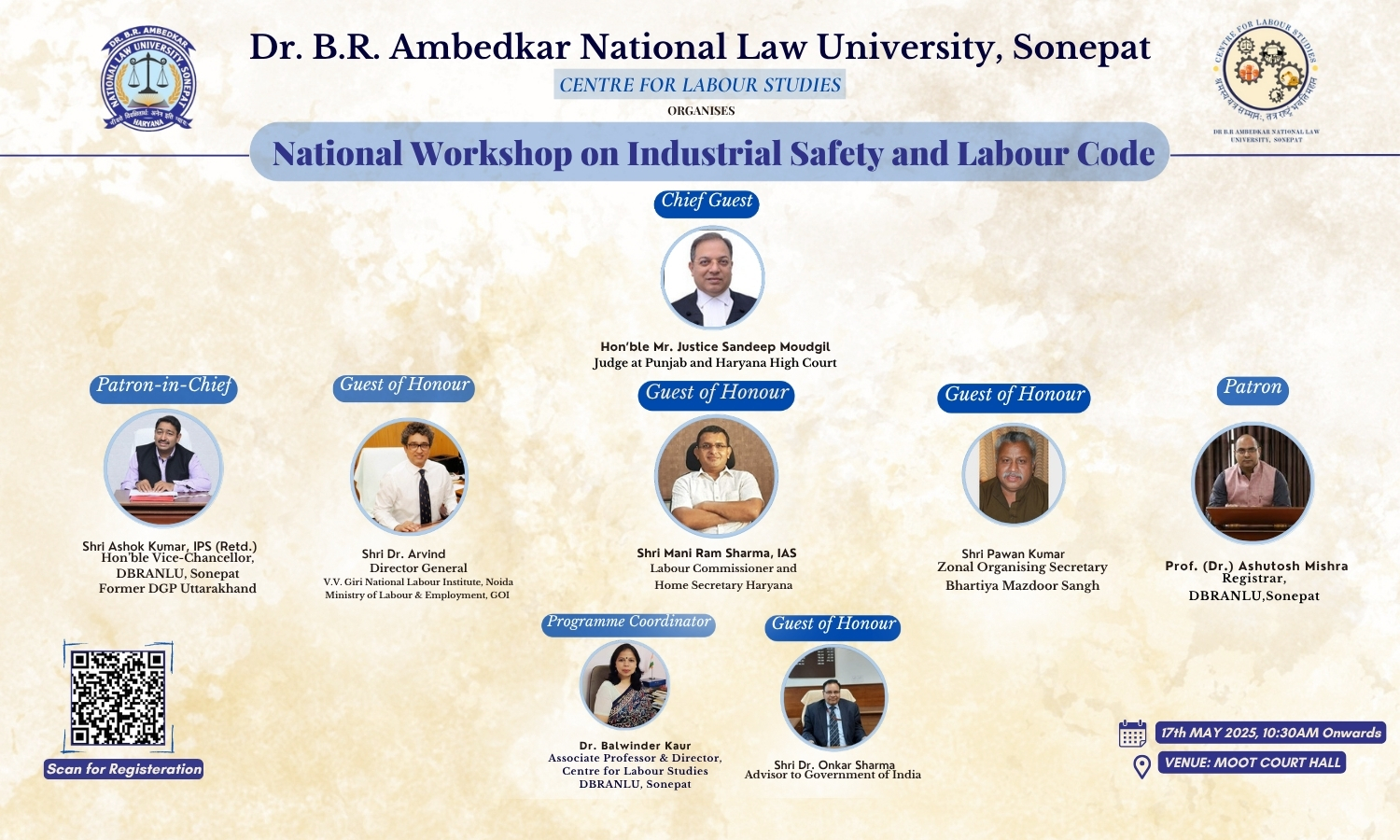 DBRANLU National Workshop on Industrial Safety and Labour Code with Hon’ble Justice Sandeep Moudgil, Punjab & Haryana High Court DBRANLU National Workshop on Industrial Safety and Labour Code with Hon’ble Justice Sandeep Moudgil, Punjab & Haryana High Court