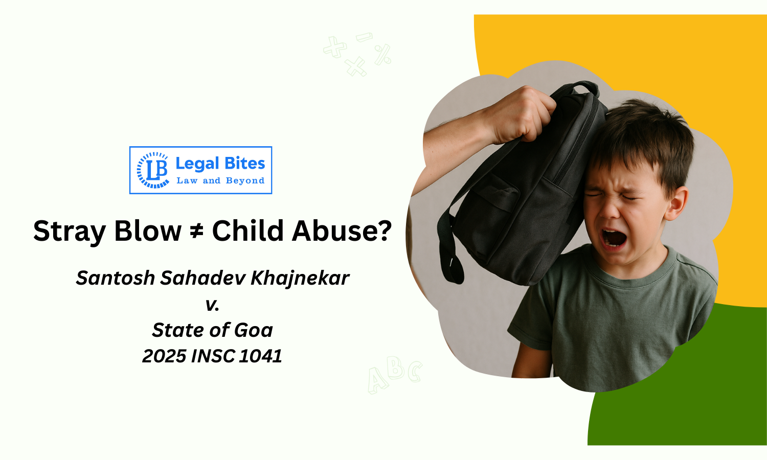 Can a Stray Blow to a Child During a Quarrel Be Treated as Child Abuse?