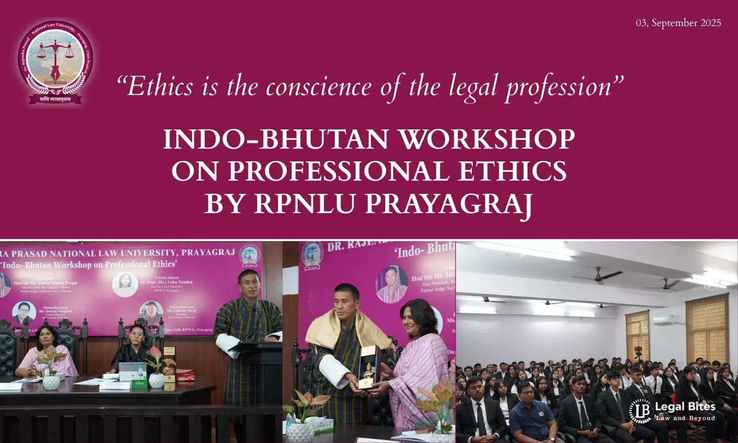 Indo-Bhutan Workshop on Professional Ethics Held at RPNLU Prayagraj
