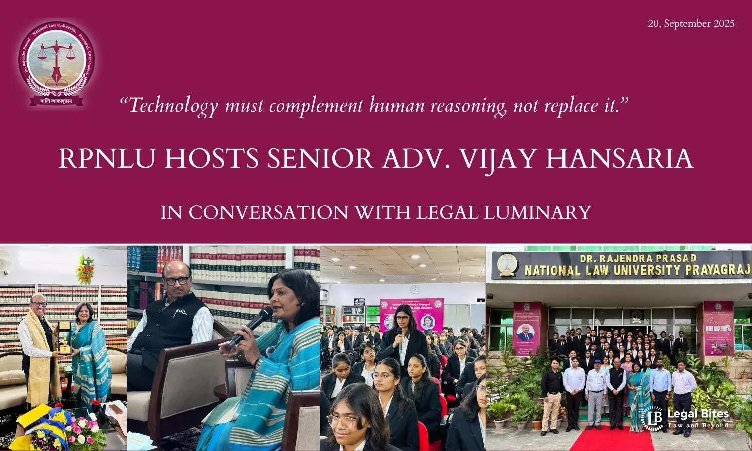 RPNLU Hosts Senior Advocate Vijay Hansaria in Inspiring Second Episode of In Conversation with Legal Luminary