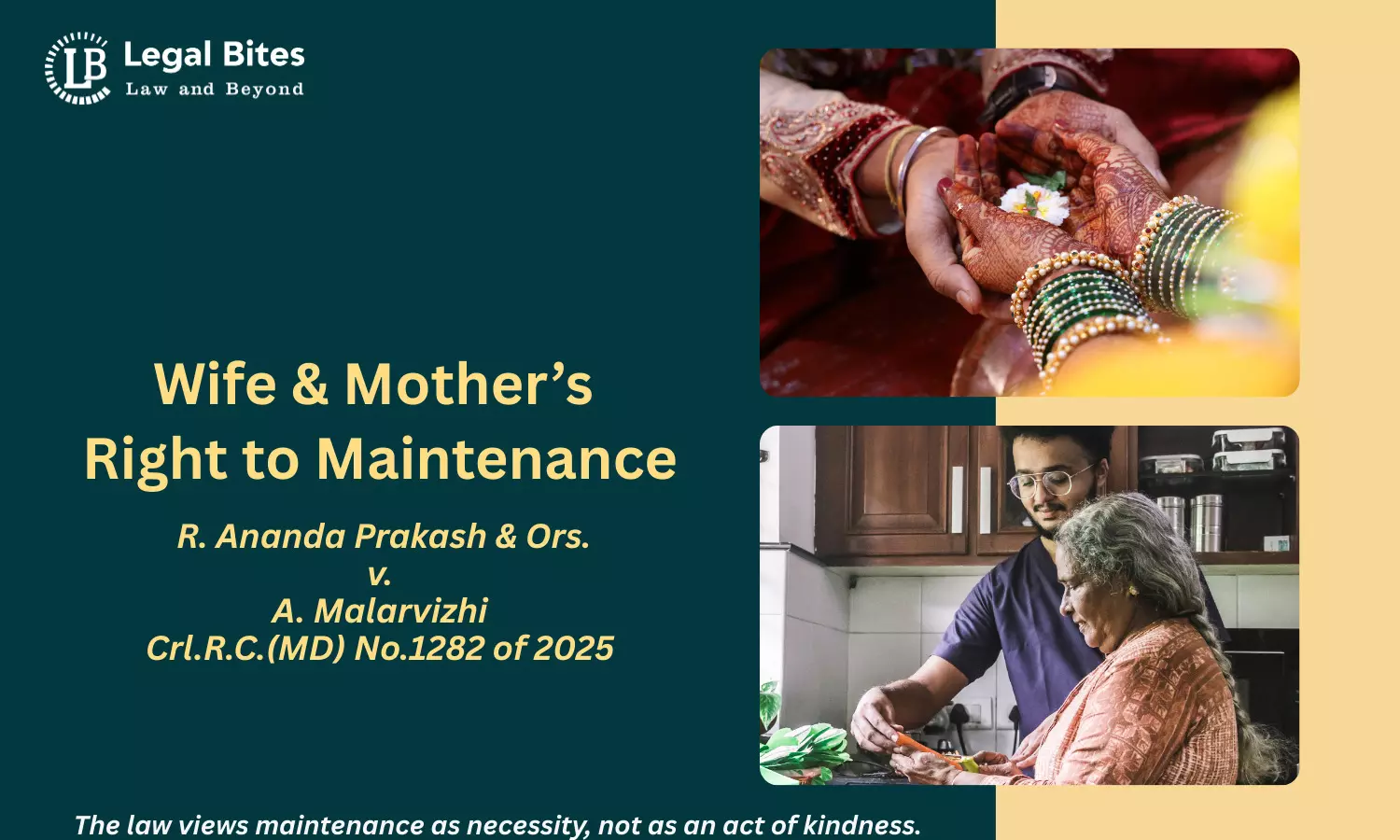 Men Cannot Escape Responsibility of Maintenance: Madras HC on Duty to Wife and Mother Men Cannot Escape Responsibility of Maintenance: Madras HC on Duty to Wife and Mother