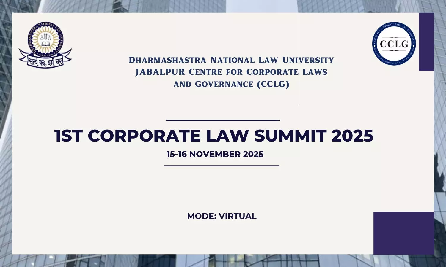 1st Corporate Law Summit 2025 DNLU Jabalpur 1st Corporate Law Summit 2025 DNLU Jabalpur
