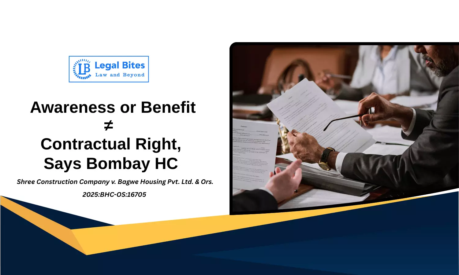 Can a Person Claim Privity of Contract Based on Mere Awareness or Incidental Benefits Alone? Bombay HC Clarifies