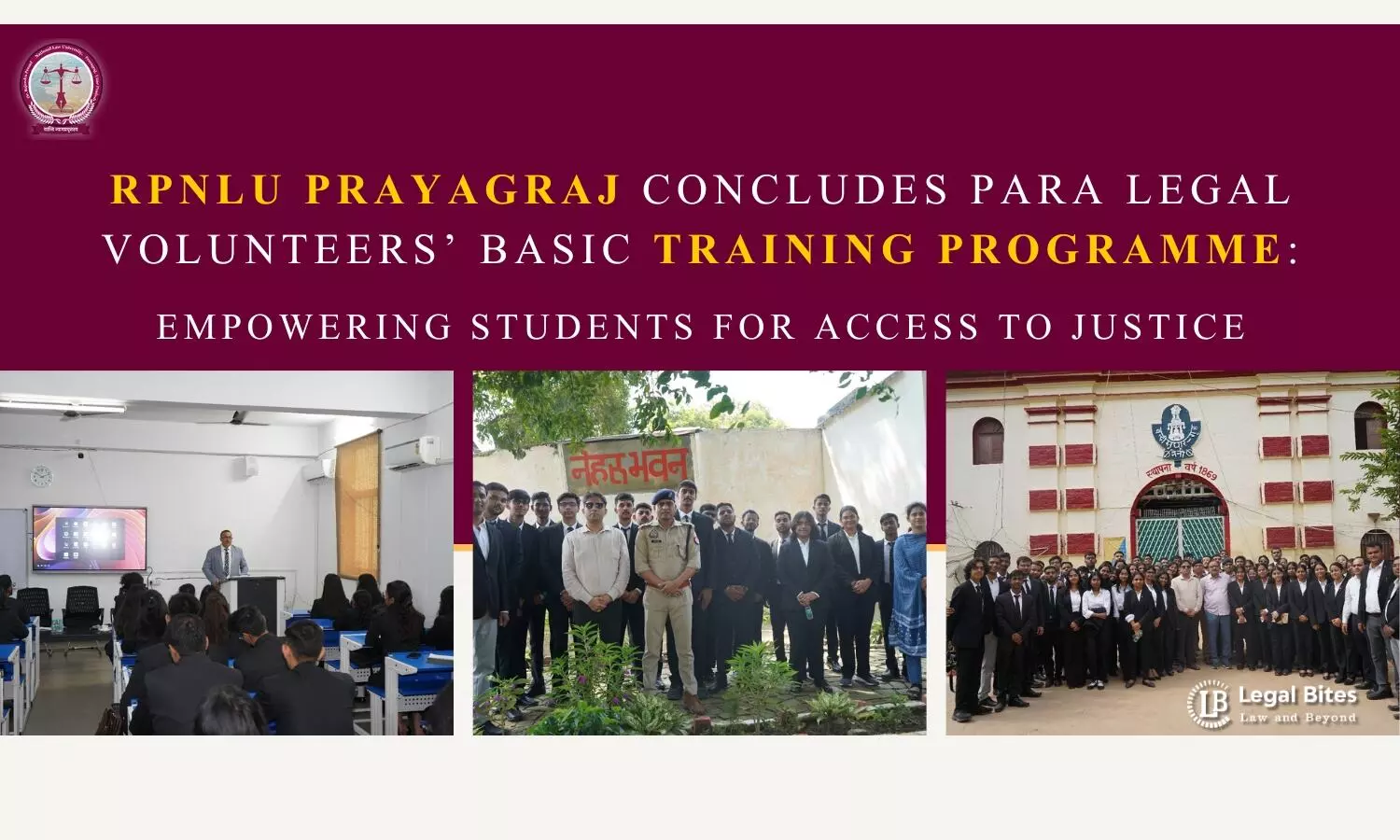 RPNLU Prayagraj Concludes Para Legal Volunteers’ Basic Training Programme Empowering Students for Access to Justice RPNLU Prayagraj Concludes Para Legal Volunteers’ Basic Training Programme Empowering Students for Access to Justice