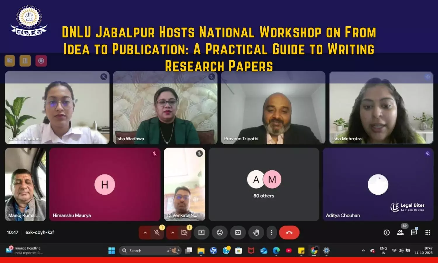 DNLU Jabalpur Hosts National Workshop on From Idea to Publication A Practical Guide to Writing Research Papers DNLU Jabalpur Hosts National Workshop on From Idea to Publication A Practical Guide to Writing Research Papers