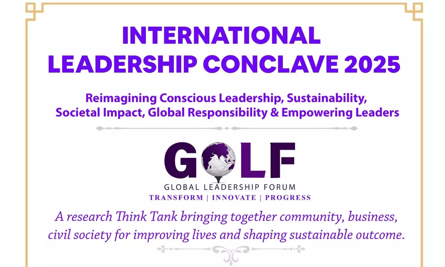 International Leadership Conclave 2025 by Global Leadership Forum Jaipur [Nov 8-10, 2025]
