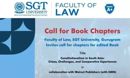 Call for Book Chapters Constitutionalism in South Asia Faculty of Law, SGT University Call for Book Chapters Constitutionalism in South Asia Faculty of Law, SGT University