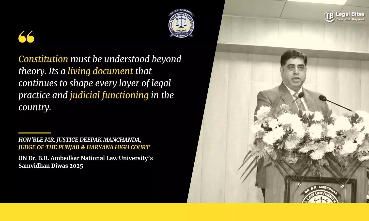 Justice Deepak Manchanda Highlights Need for Constitutional Awareness at DBRANLU Samvidhan Diwas Valedictory Justice Deepak Manchanda Highlights Need for Constitutional Awareness at DBRANLU Samvidhan Diwas Valedictory