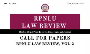 Call for Papers RPNLU Law Review Volume 2  RPNLU Prayagraj
