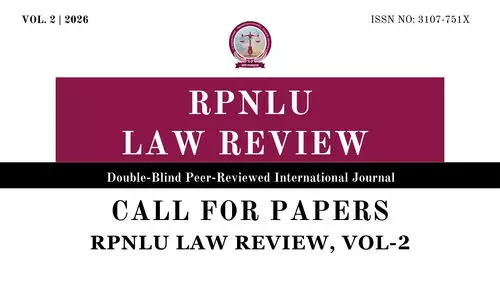 Call for Papers RPNLU Law Review Volume 2 RPNLU Prayagraj Call for Papers RPNLU Law Review Volume 2 RPNLU Prayagraj