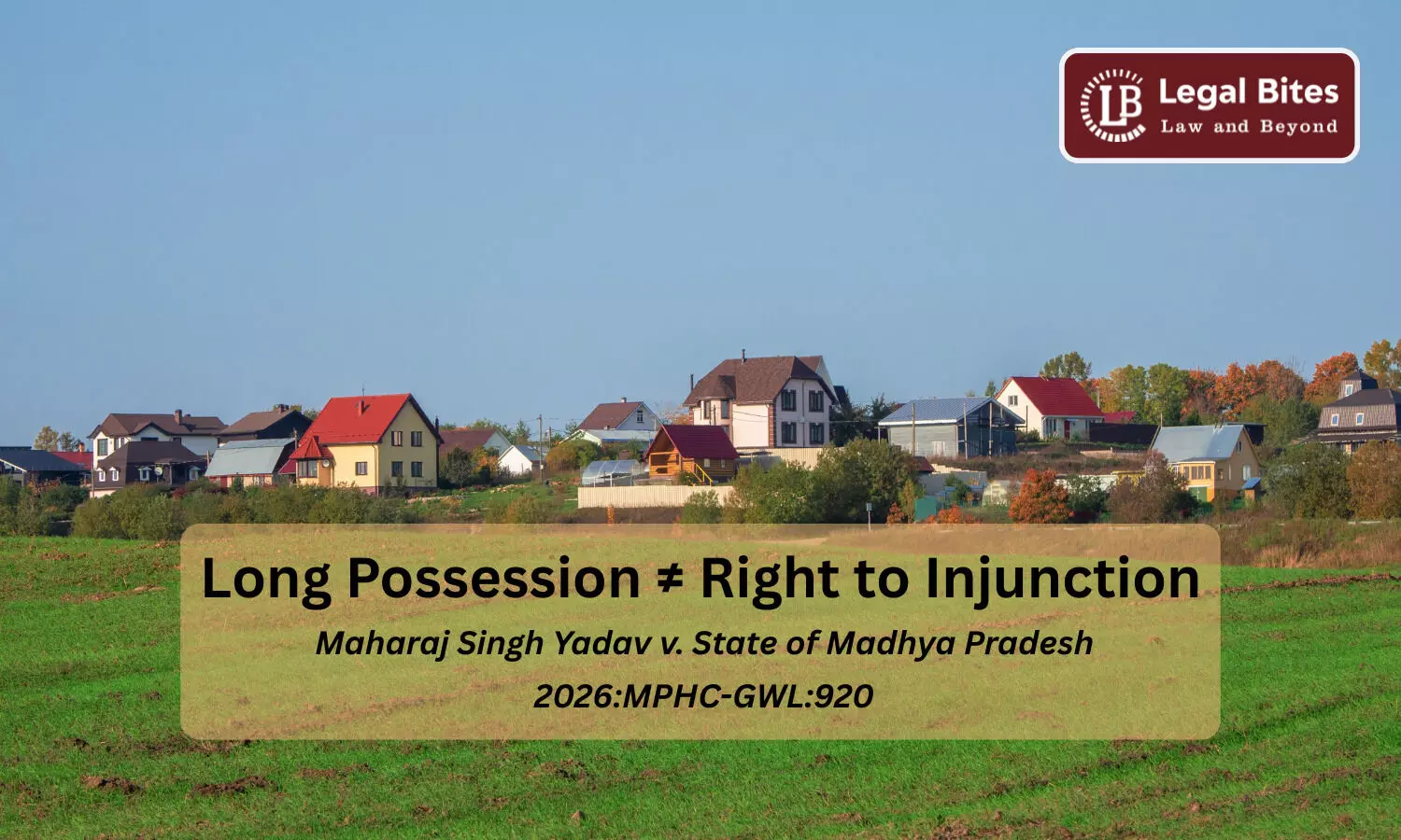 Does Long Possession of Public Land Without Title Create a Right to Injunction?