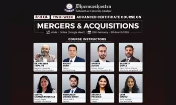 2nd Edition Two-Week Advanced Certificate Course on Mergers and Acquisitions DNLU Jabalpur 2nd Edition Two-Week Advanced Certificate Course on Mergers and Acquisitions DNLU Jabalpur