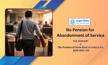 Abandonment of Service ≠ Voluntary Retirement: Supreme Court Rejects SBI Clerk’s Pension Claim