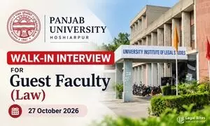 JOB POST Guest Faculty (Law) at Panjab University, Hoshiarpur  Walk-in Interview on 27 October 2026