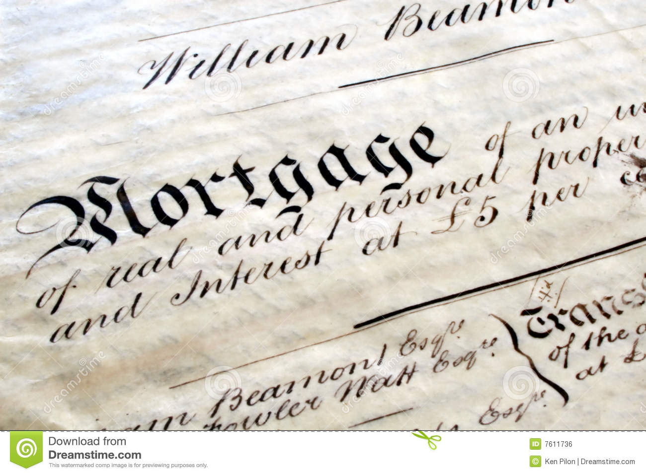 old mortgage deed 7611736