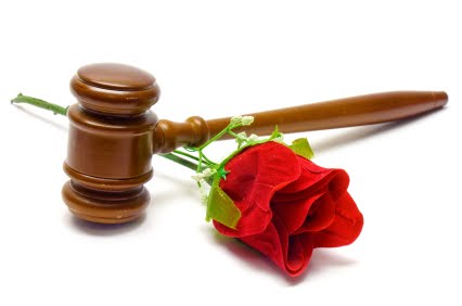 gavel and rose