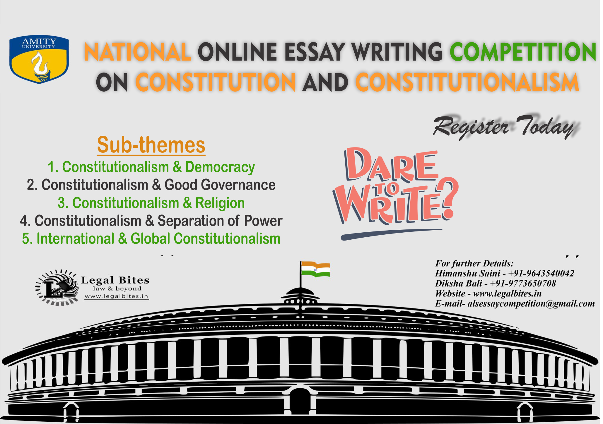 National Essay Writing Competition on Constitution And Constitutionalism 2018: Register Now