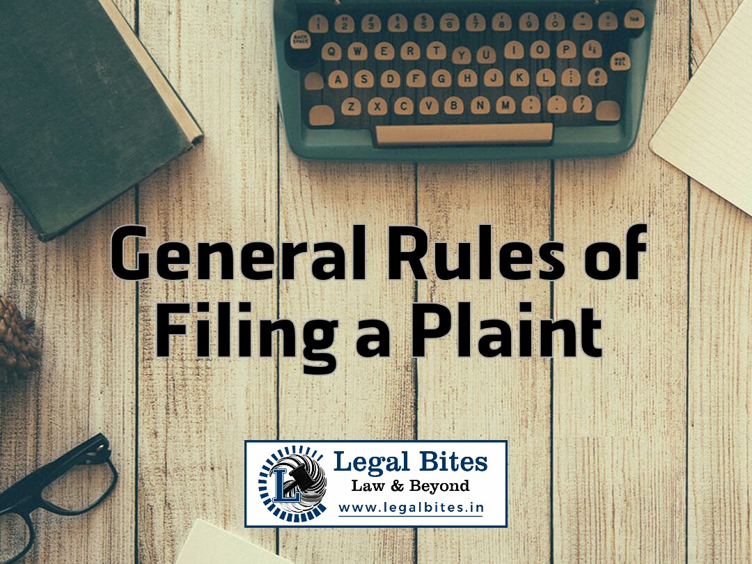 General Rules of Filing a Plaint