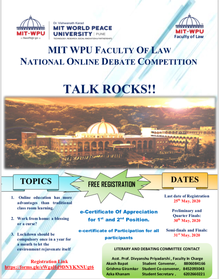 MIT-WPU National Online Debate Competition