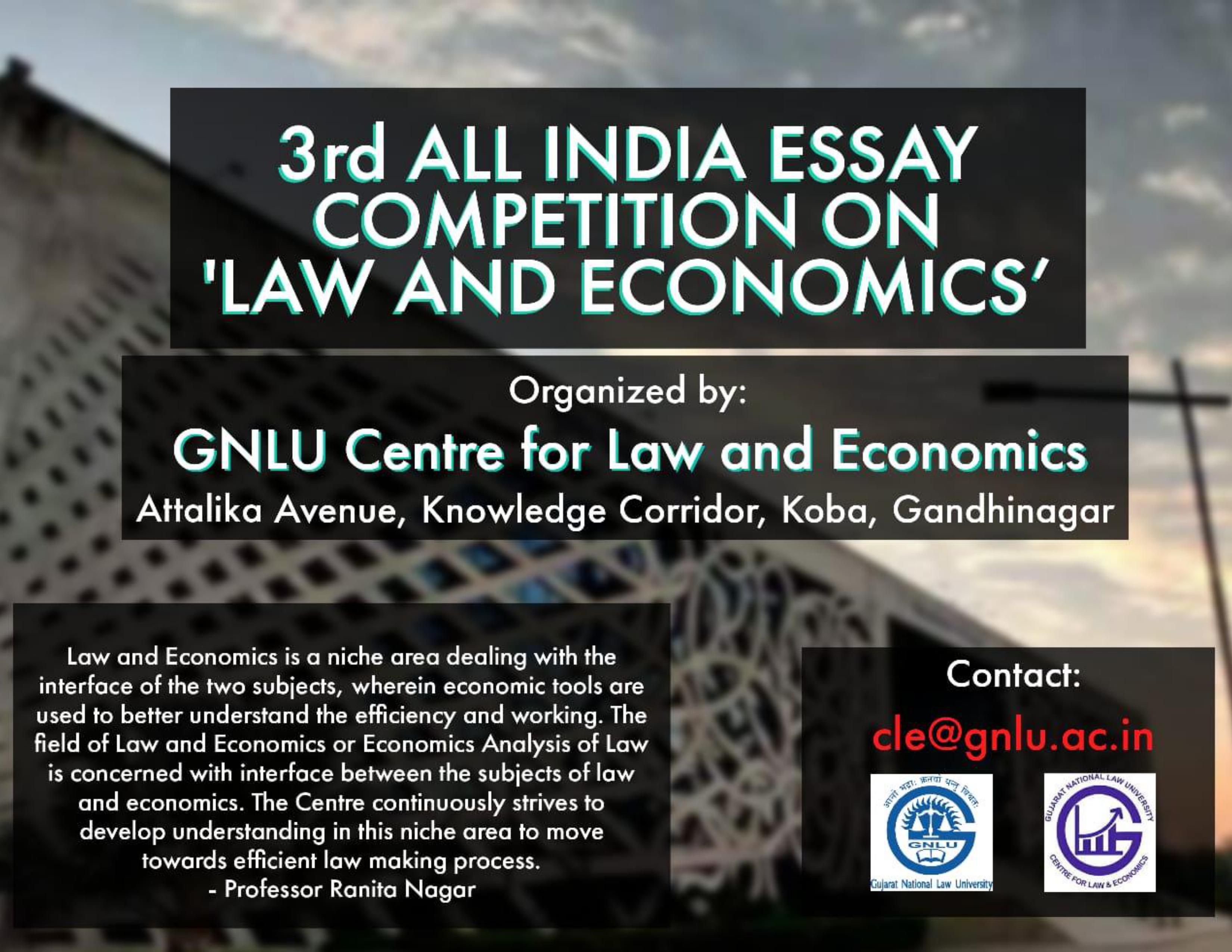 3rd All India Essay Competition on Law and Economics | GNLU