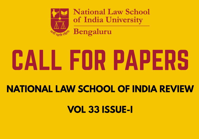 Call for Papers National Law School of India Review Vol 33 Issue 1