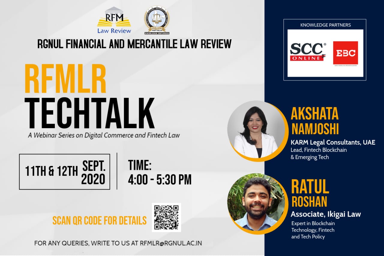 RFMLR Techtalk Series: Open Banking and Smart Contracts | RGNUL